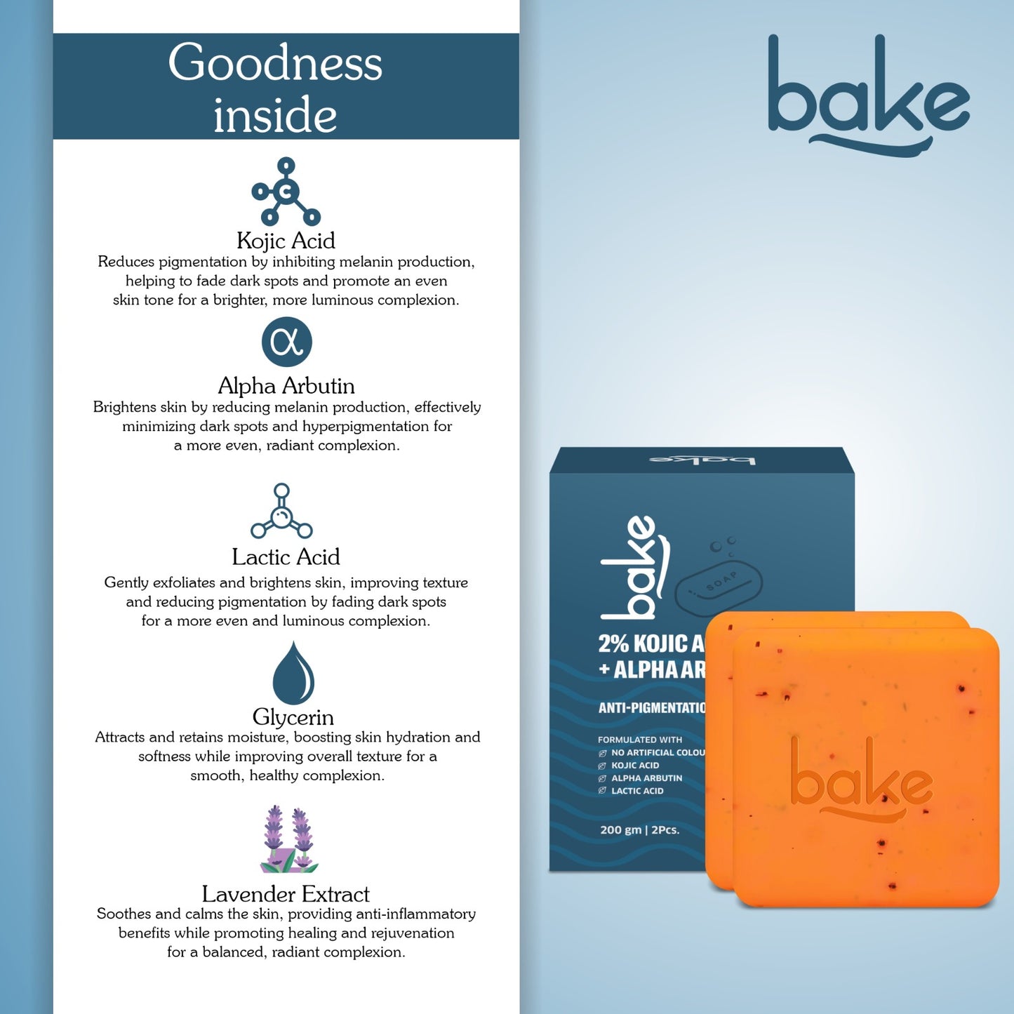 BAKE 2% Kojic Acid Scrub Treatment Soap (1 Pcs)