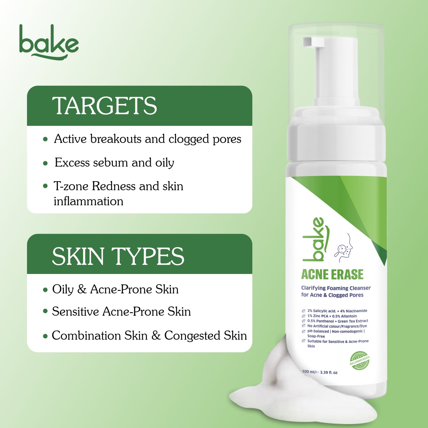 Acne Erase Foaming Face Wash