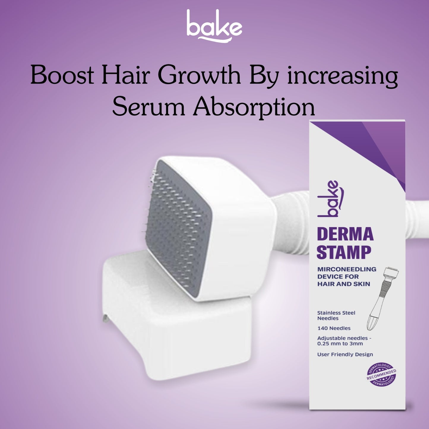 Derma Stamp with Stainless Steel Adjustable Needles 0.25mm to 3mm