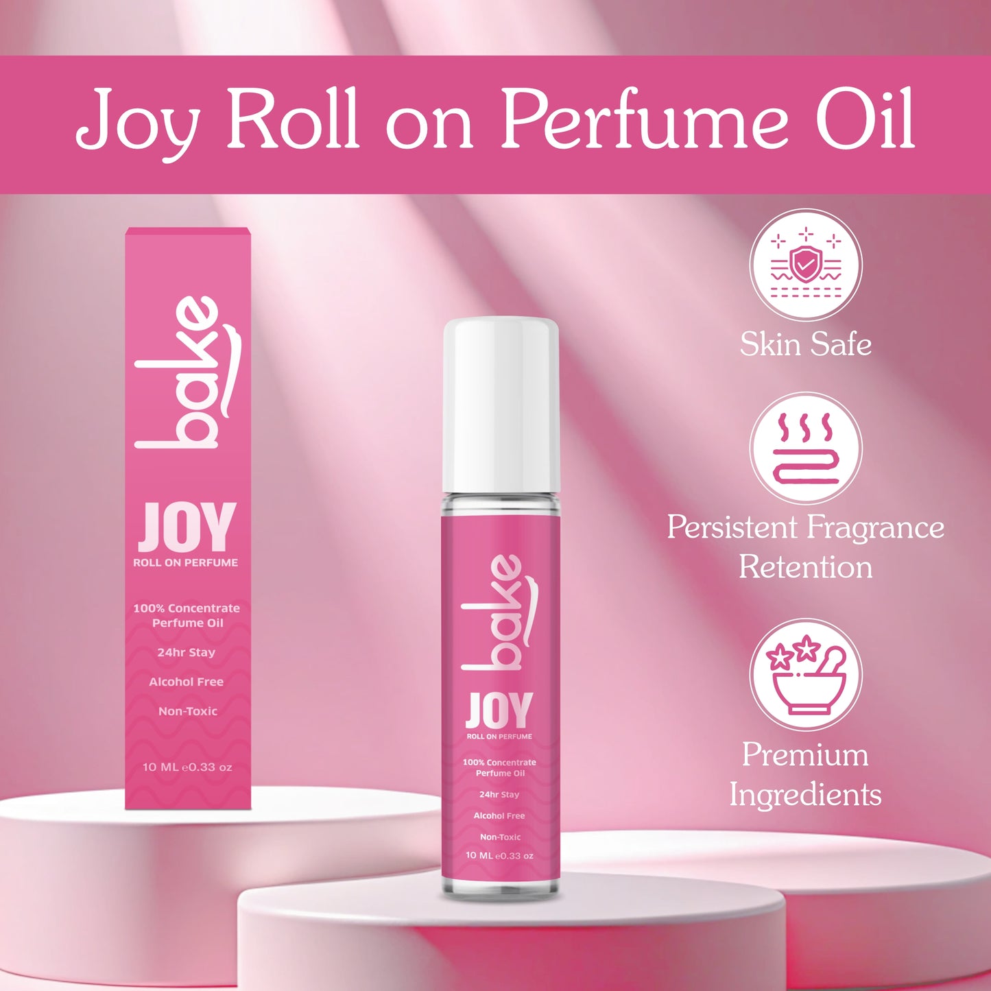 Joy 100% Concentrated Perfume Oil Roll on Fragrance For Men & Women-Peony (10ml)