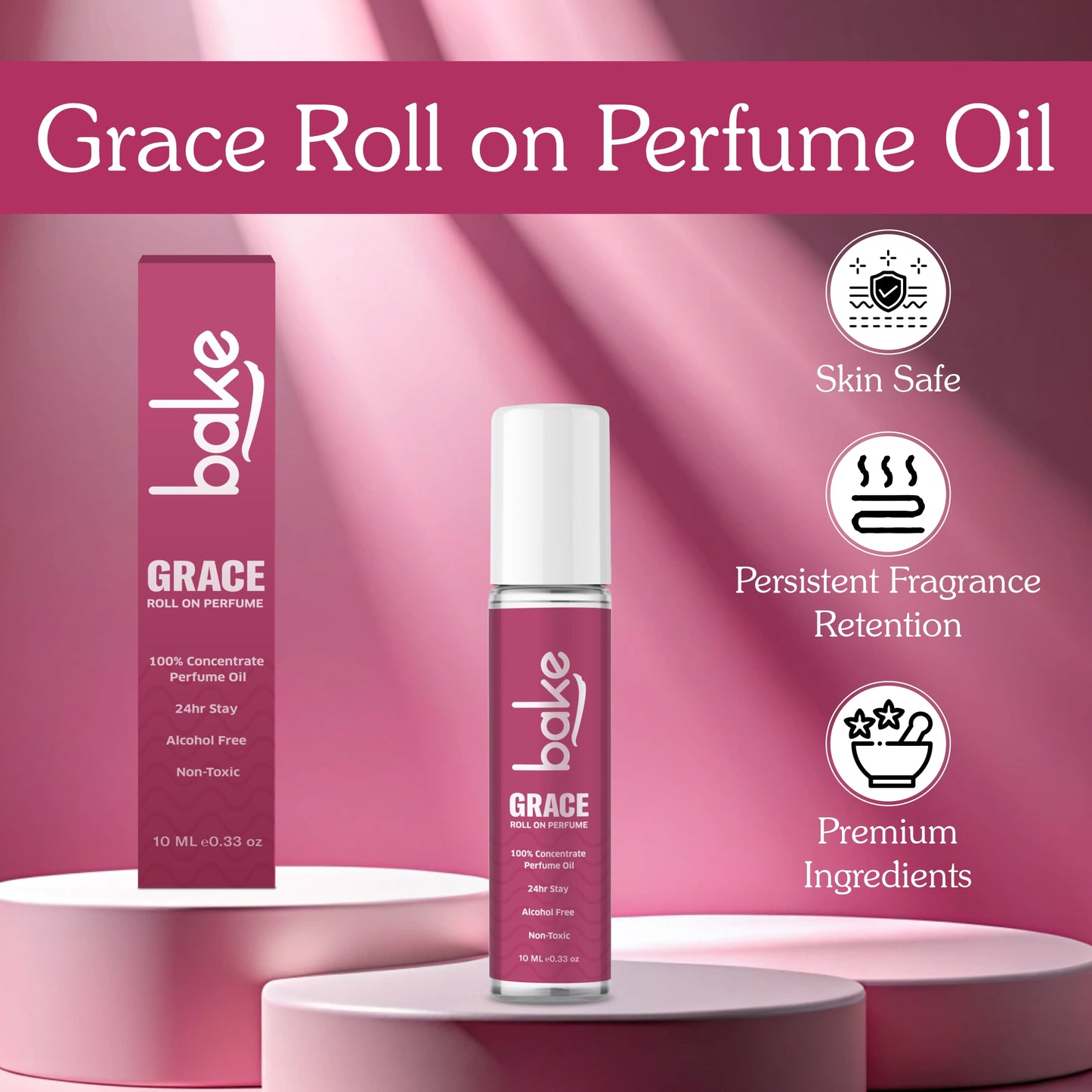 Grace 100% Concentrated Perfume Oil Roll on Fragrance For Men & Women-White Oud (10ml)