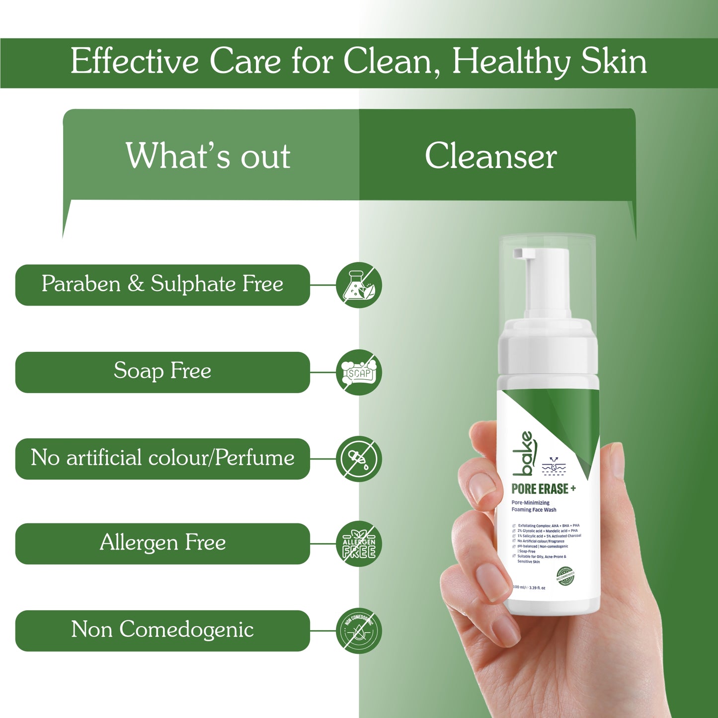 Pore Erase Foaming Face Wash