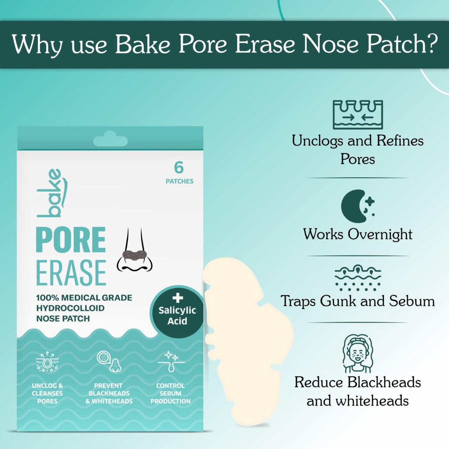 2% Salicylic Acid Pore Erase Nose Strips