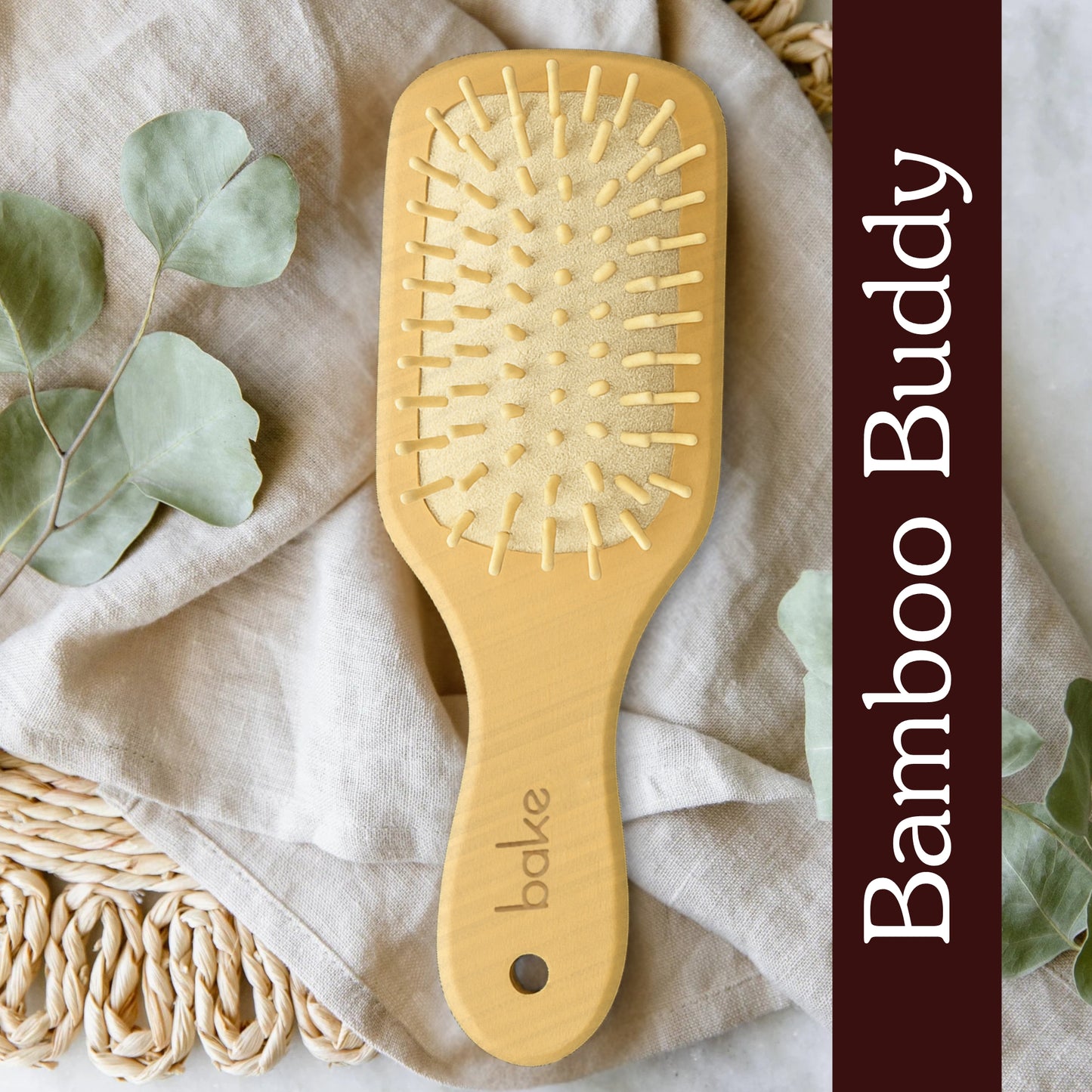 Bamboo Buddy Wooden Hair Brush For Promotes Hair Growth-1Pc