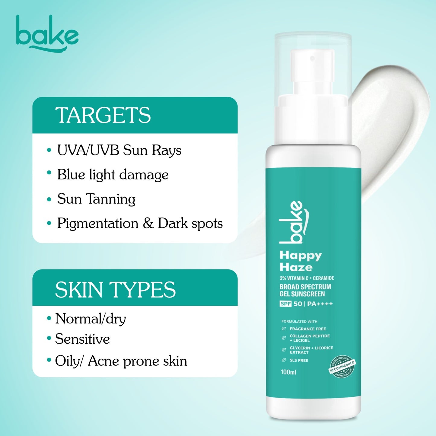 Happy Haze 100% Mineral Water Resistant Sunscreen SPF 50 PA++++ with 2% Vitamin C, Ceramide