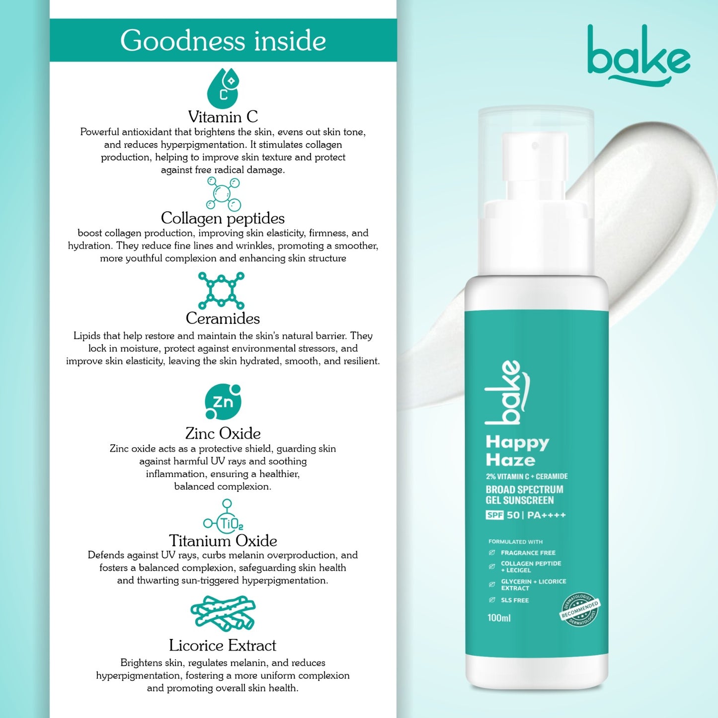 Happy Haze 100% Mineral Water Resistant Sunscreen SPF 50 PA++++ with 2% Vitamin C, Ceramide