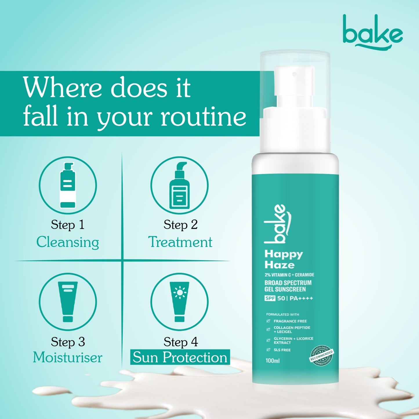 Happy Haze 100% Mineral Water Resistant Sunscreen SPF 50 PA++++ with 2% Vitamin C, Ceramide