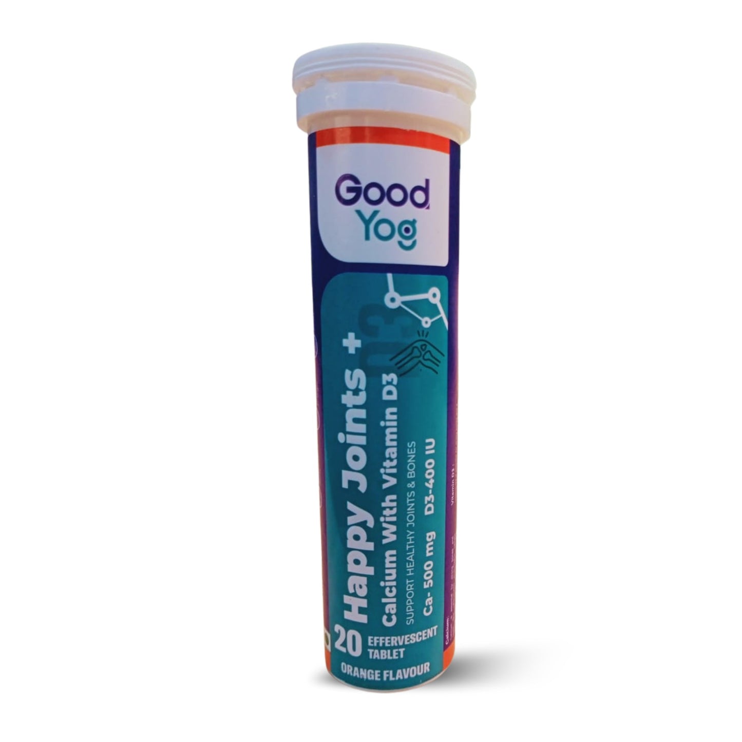 GoodYog Happy Joints Calcium with Vitamin D3 Effervescent Tablets