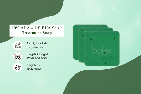Bake 10% AHA + 1% BHA Scrub Treatment Soap: The Ultimate Solution for Smooth, Bright & Clear Skin
