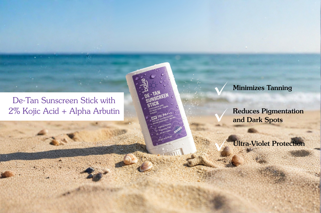 Bake De-Tan Sunscreen Stick: High Protection Sun Care for Brighter, Even-Toned Skin