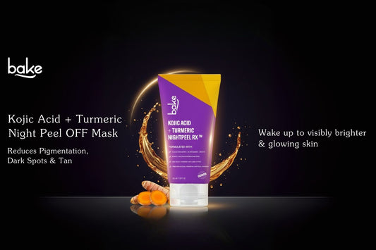 BAKE 1% Kojic Acid Night Peel Off Mask with Niacinamide & Turmeric – Wake Up to Brighter, Clearer Skin