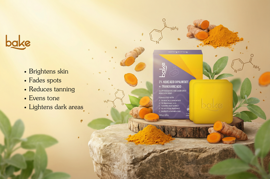 Bake 2% Kojic Acid + Turmeric Soap with Niacinamide – Your Daily Brightening , Glow-Boosting Cleanse