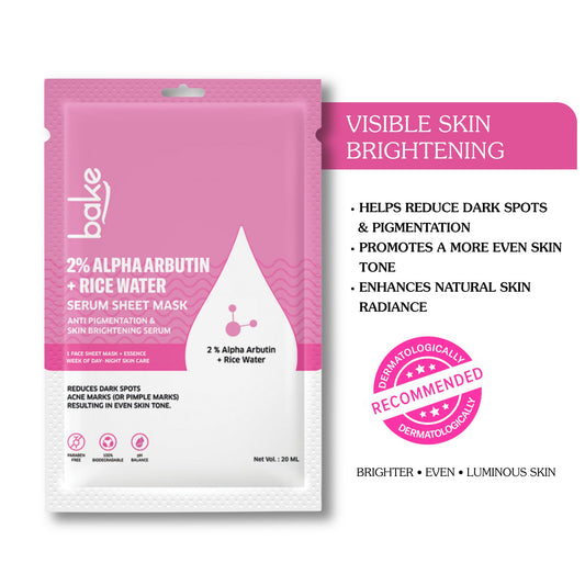 2% Alpha Arbutin + Rice Water Serum Sheet Mask