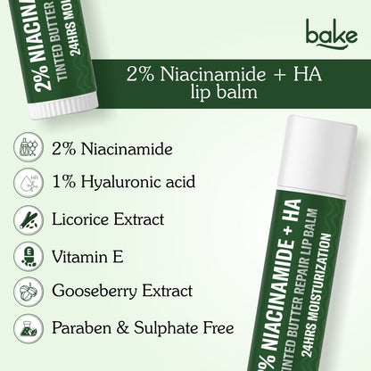 2% Niacinamide + Hyaluronic Acid Tinted Butter Brightening Lip Balm