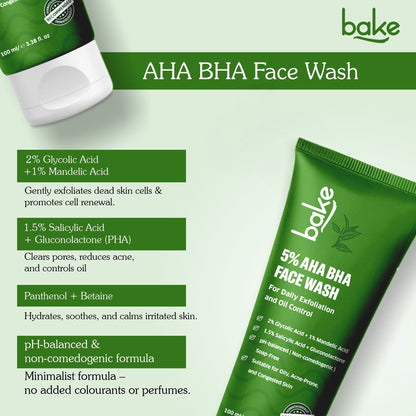 5% AHA BHA Face Wash for Daily Gentle Exfoliation