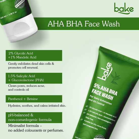 5% AHA BHA Face Wash for Daily Gentle Exfoliation