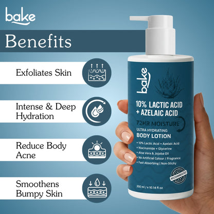 10% Lactic Acid Body Lotion with Azelaic Acid – 72H Moisture