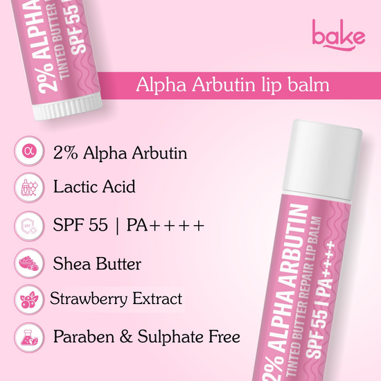 2% Alpha Arbutin Tinted Butter Brightening Lip Balm SPF 55 PA++++