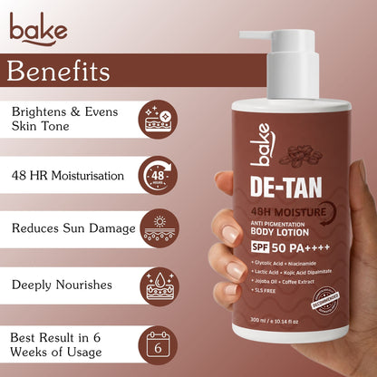 De-Tan Anti Pigmentation Coffee Body Lotion SPA 50 PA++++