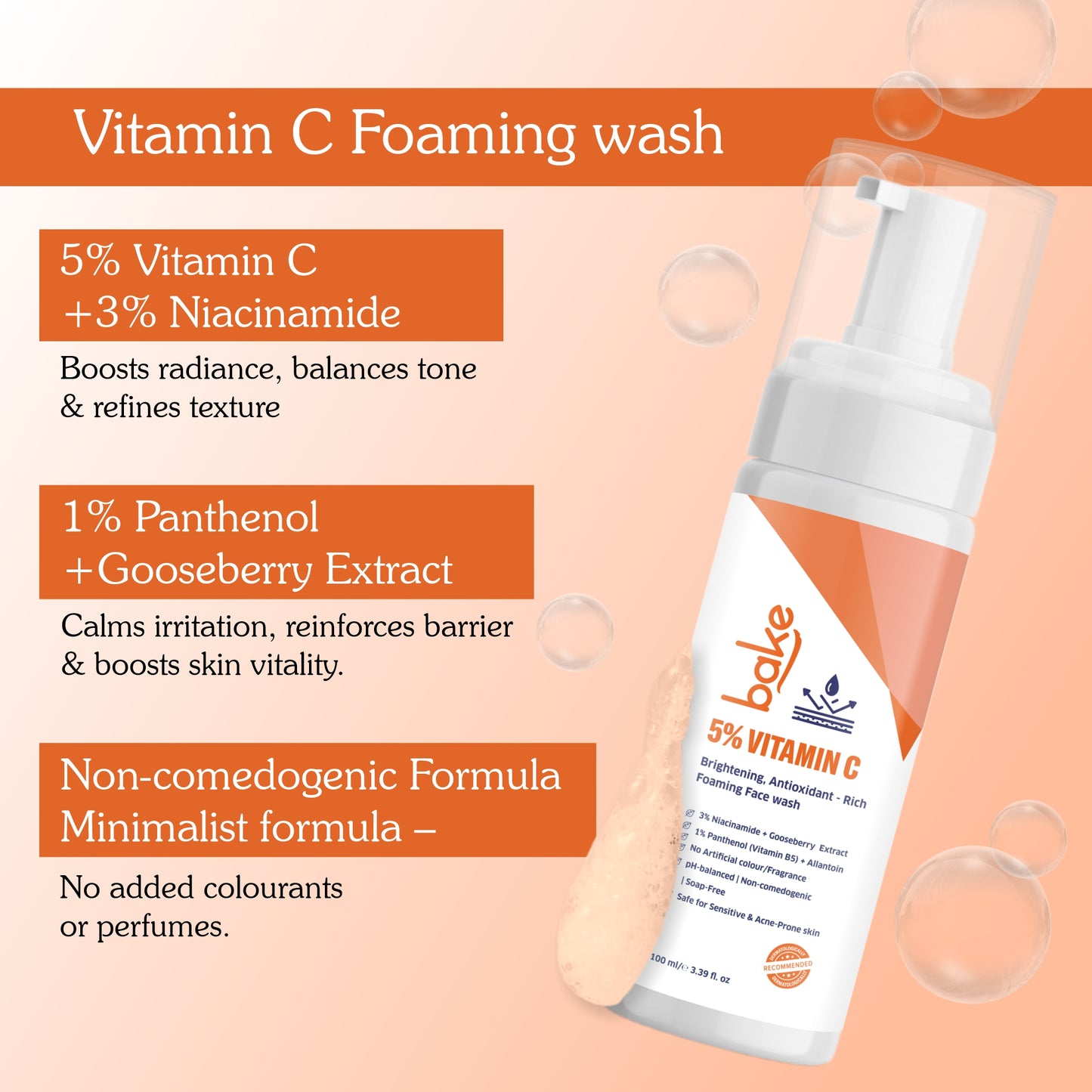 5% Vitamin C Foaming Face Wash with 3% Niacinamide – 100ml