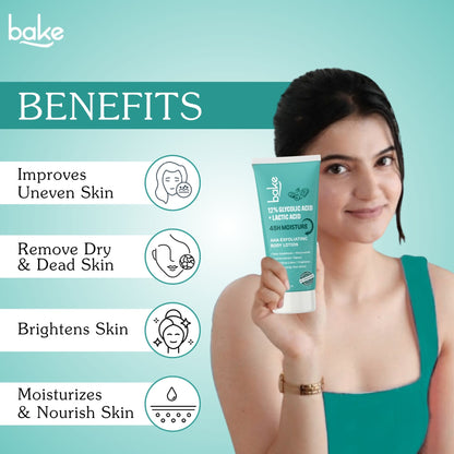 12% Glycolic & Lactic Acid Exfoliating Body Lotion – 48H Moisture