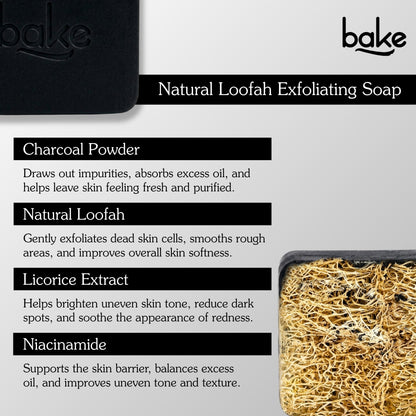 De-Tox Charcoal Soap with Natural Loofah Exfoliating Scrub