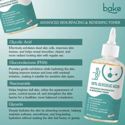 10% Glycolic Acid Toner for Brightening & Renewing skin