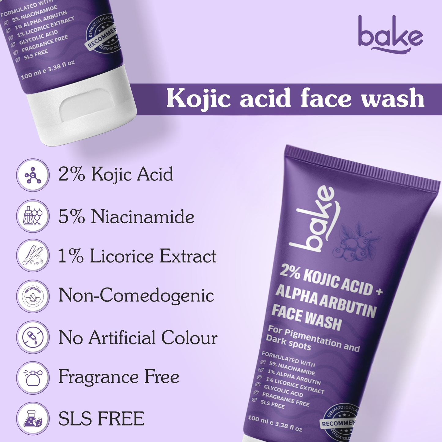2% Kojic Acid Face Wash with Alpha Arbutin