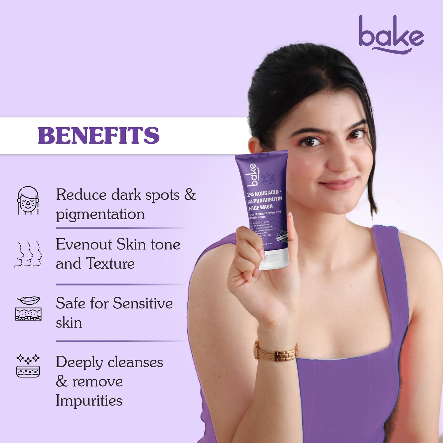 2% Kojic Acid Face Wash with Alpha Arbutin
