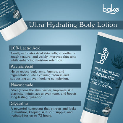 10% Lactic Acid Body Lotion with Azelaic Acid – 72H Moisture
