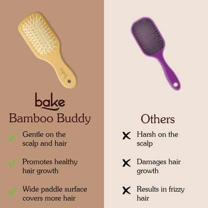 Bamboo Buddy Wooden Hair Brush For Promotes Hair Growth-1Pc