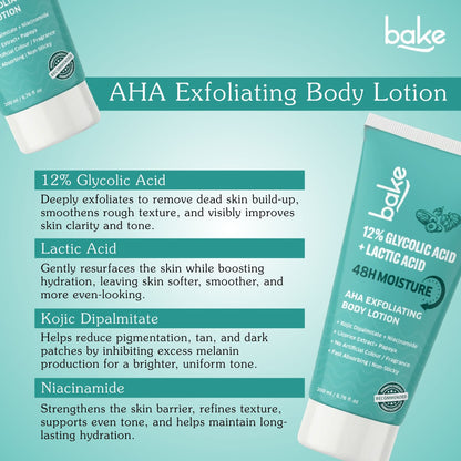 12% Glycolic & Lactic Acid Exfoliating Body Lotion – 48H Moisture