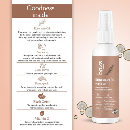 Rosemary Oil + Rice Water Hair Growth Serum