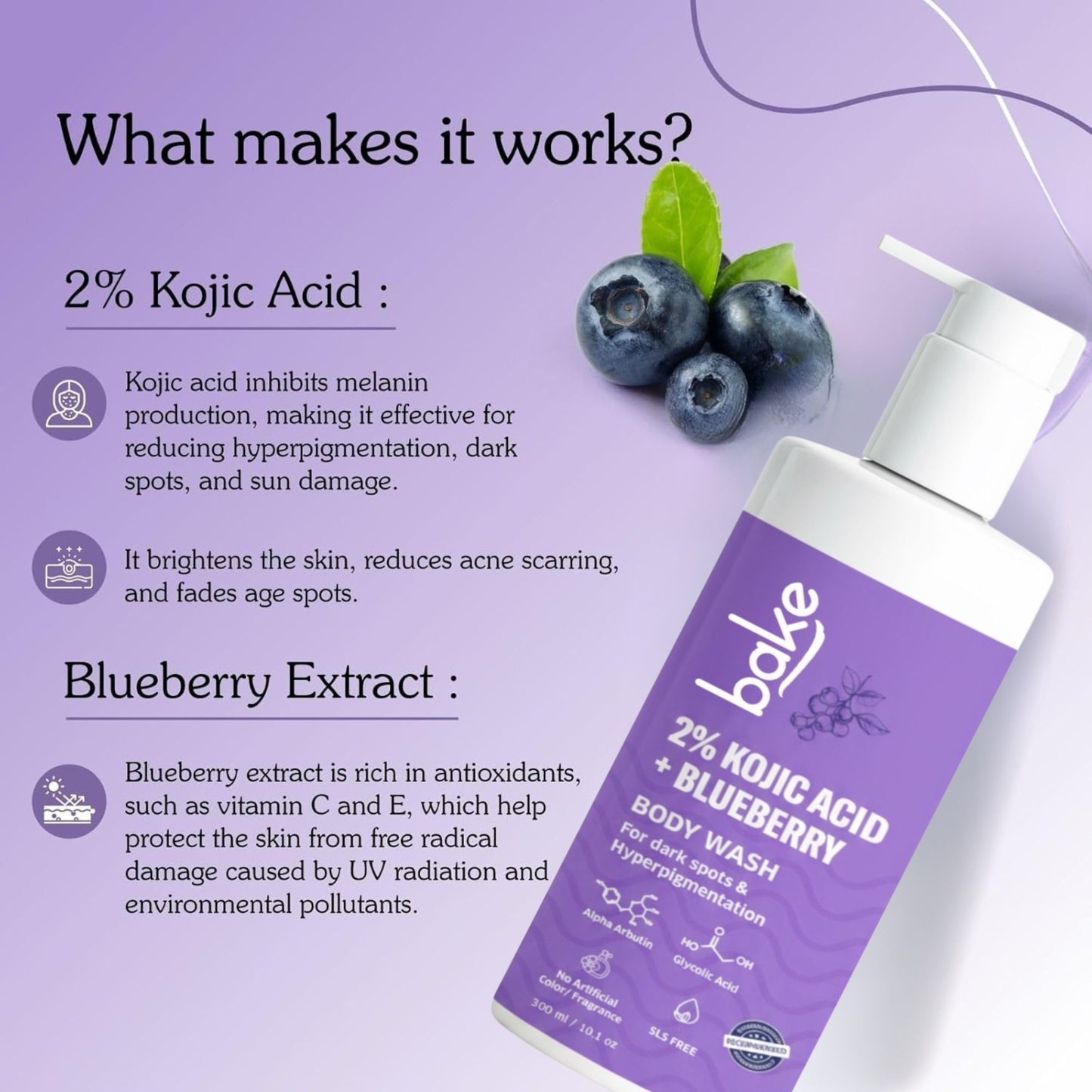 2% Kojic Acid + Blueberry Body Wash