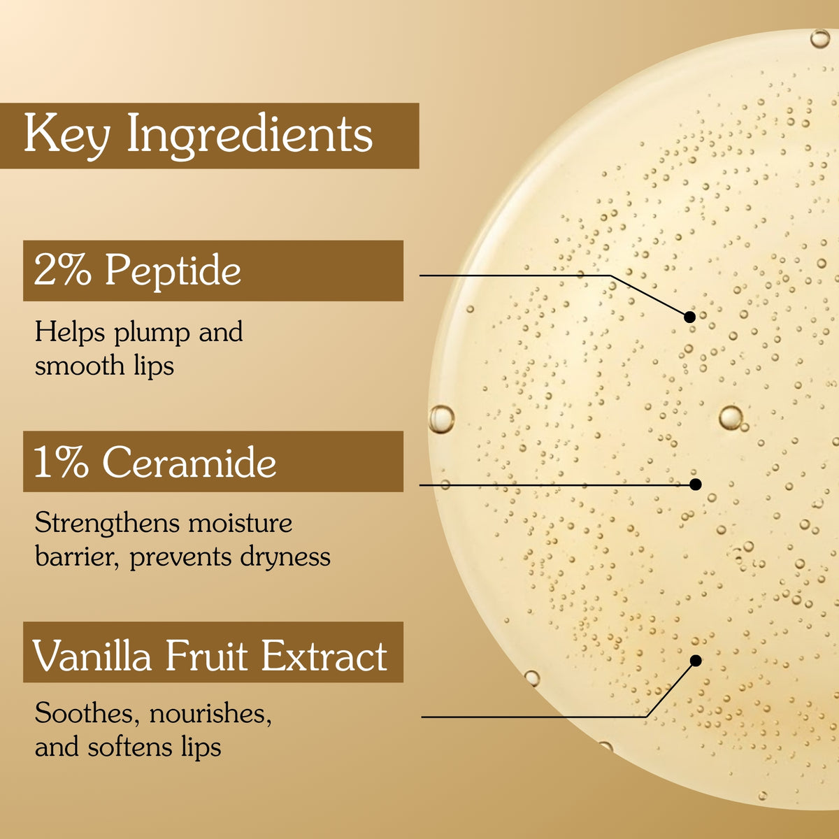 Vanilla Coffee Lip Oil with 2% Peptide & 1% Ceramide