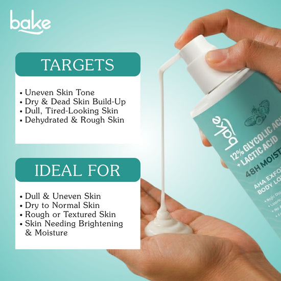 12% Glycolic & Lactic Acid Exfoliating Body Lotion – 48H Moisture