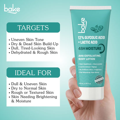 12% Glycolic & Lactic Acid Exfoliating Body Lotion – 48H Moisture