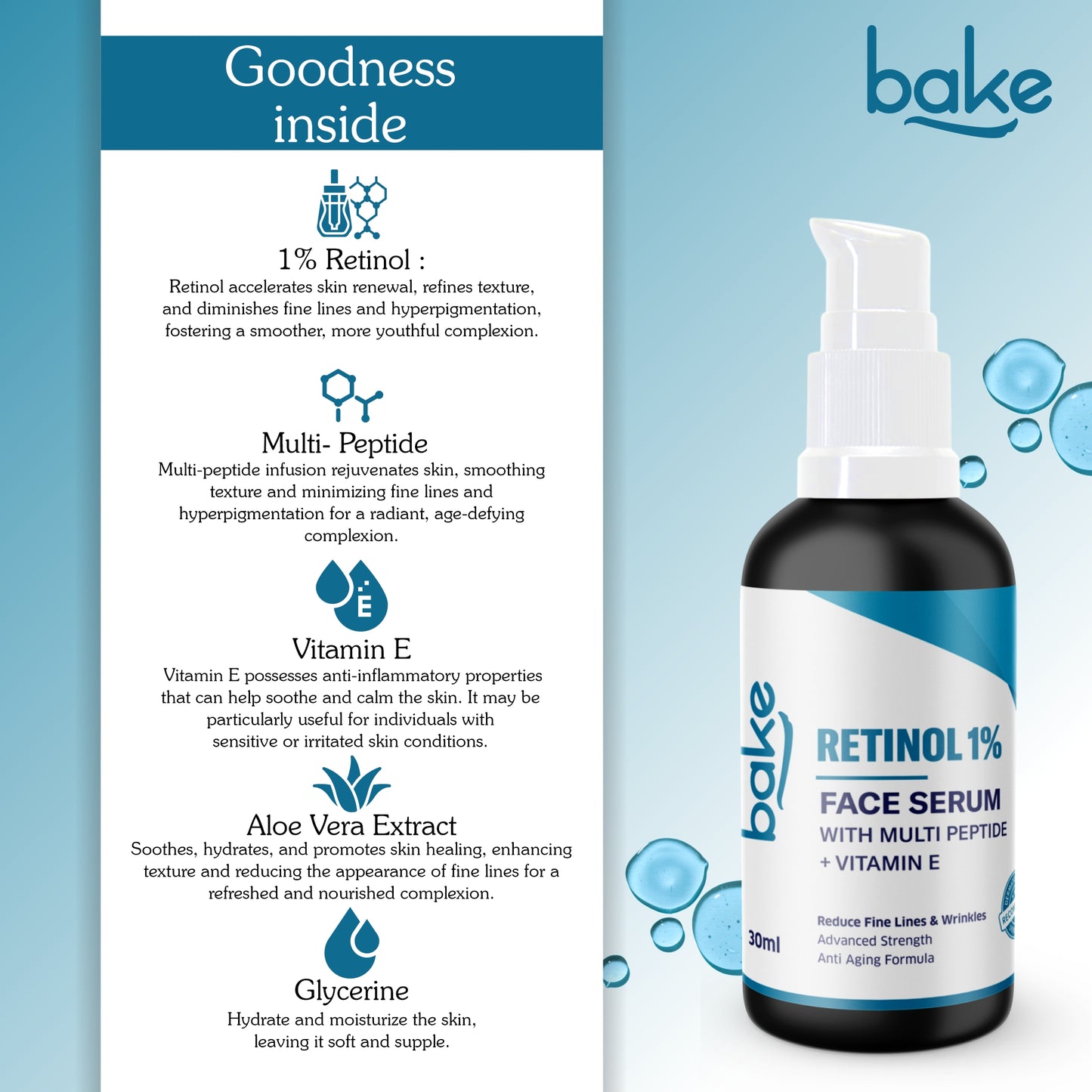 1% Retinol Serum with Multi peptides