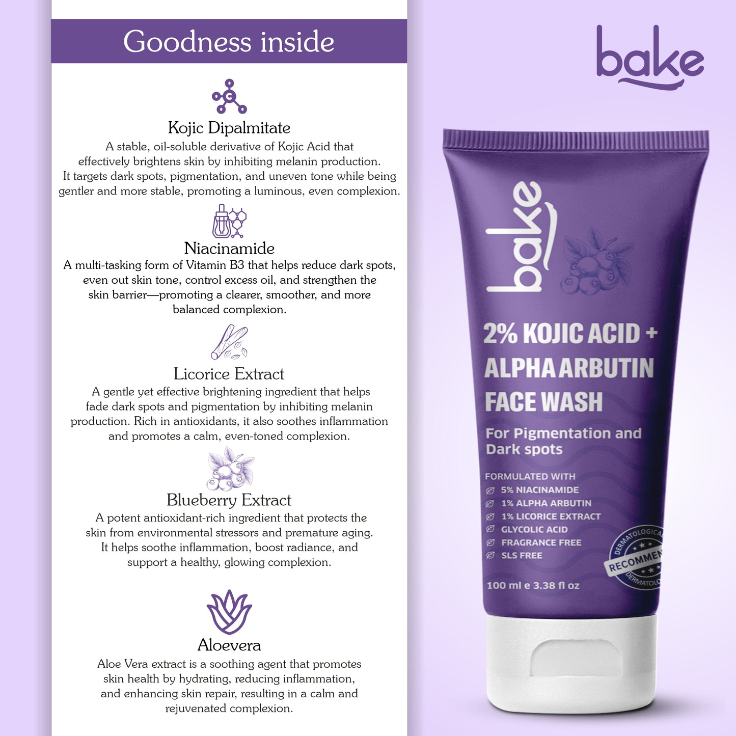 2% Kojic Acid Face Wash with Alpha Arbutin