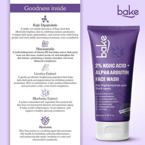 2% Kojic Acid Face Wash with Alpha Arbutin