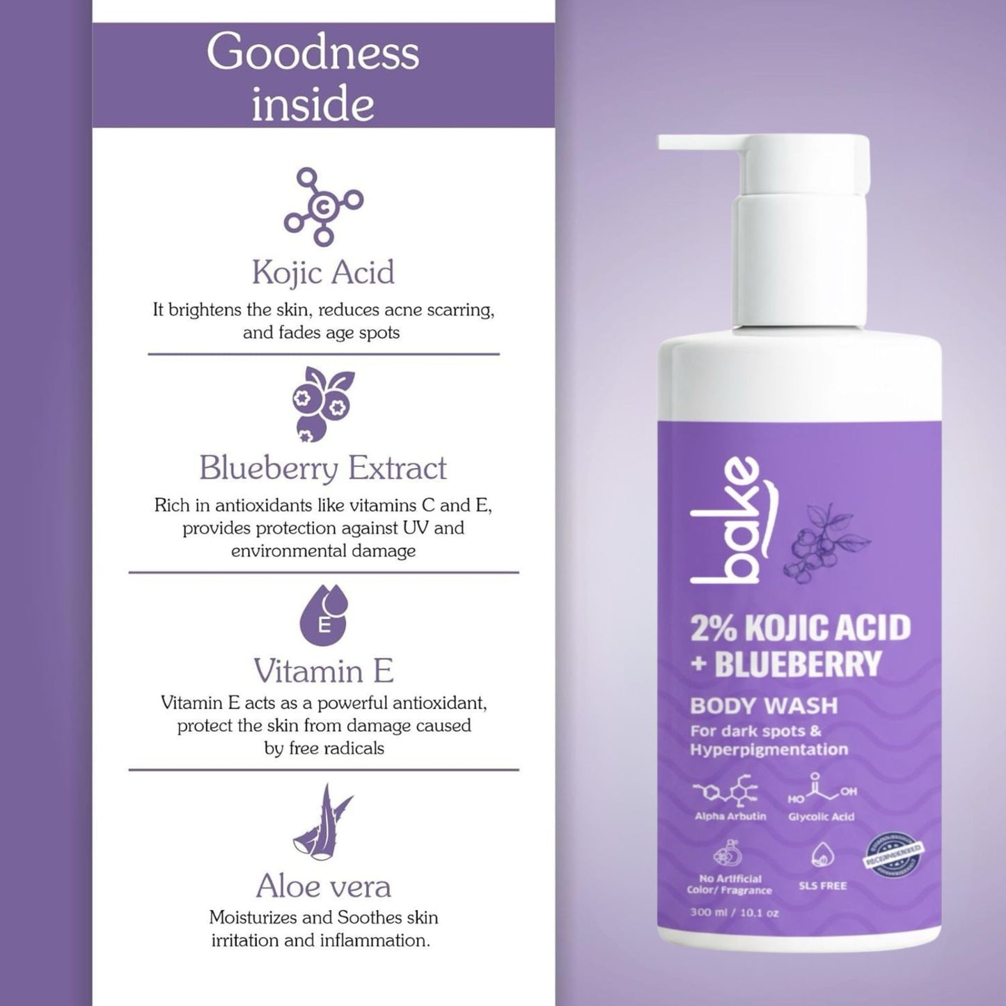 2% Kojic Acid + Blueberry Body Wash