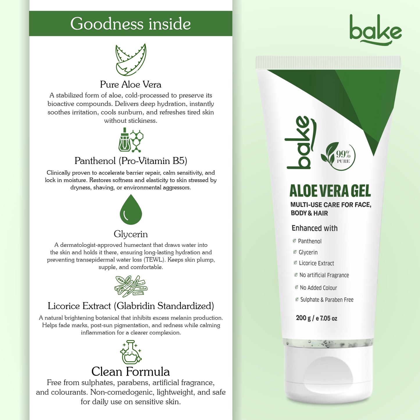 99% Pure Multi-Use Aloe Vera Gel for Face, Body & Hair