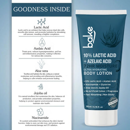 10% Lactic Acid Body Lotion with Azelaic Acid – 72H Moisture