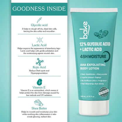 12% Glycolic & Lactic Acid Exfoliating Body Lotion – 48H Moisture