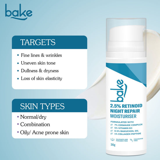 2.5% Retinoid Night Cream Bakuchiol Oil