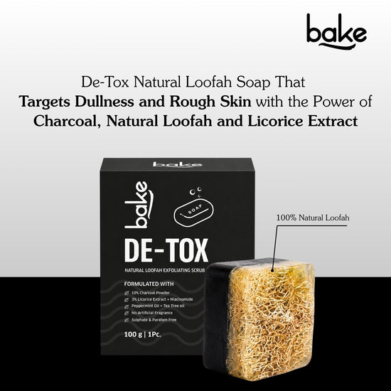 De-Tox Charcoal Soap with Natural Loofah Exfoliating Scrub