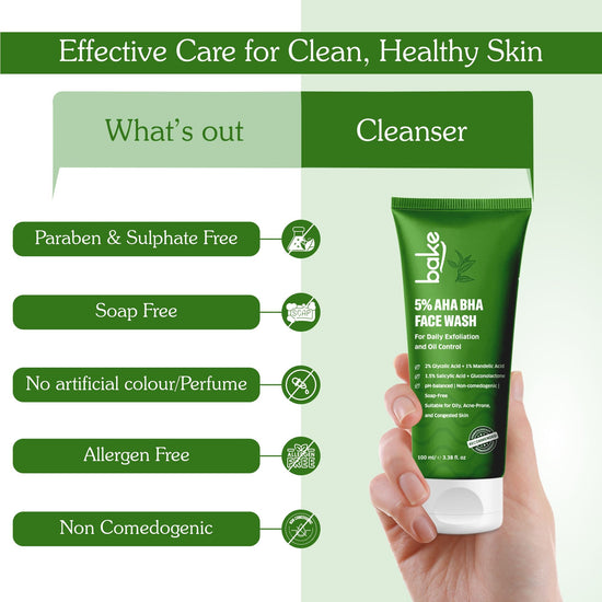 5% AHA BHA Face Wash for Daily Gentle Exfoliation