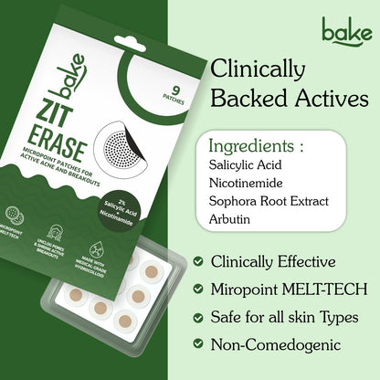 Zit Erase Micro point Patches for Active Acne & Breakouts - 9 Patches