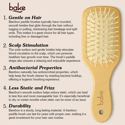 Bamboo Buddy Wooden Hair Brush For Promotes Hair Growth-1Pc