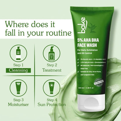 5% AHA BHA Face Wash for Daily Gentle Exfoliation